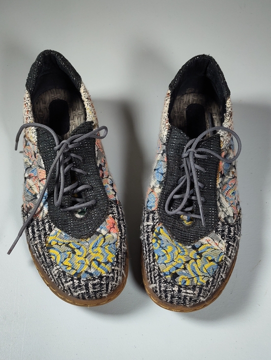 Born Shoes - Born Taza Tapestry patchwork leather lace-up sneakers 9‎